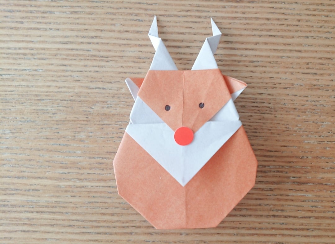 簡単トナカイの折り方とサンタとの楽しい製作