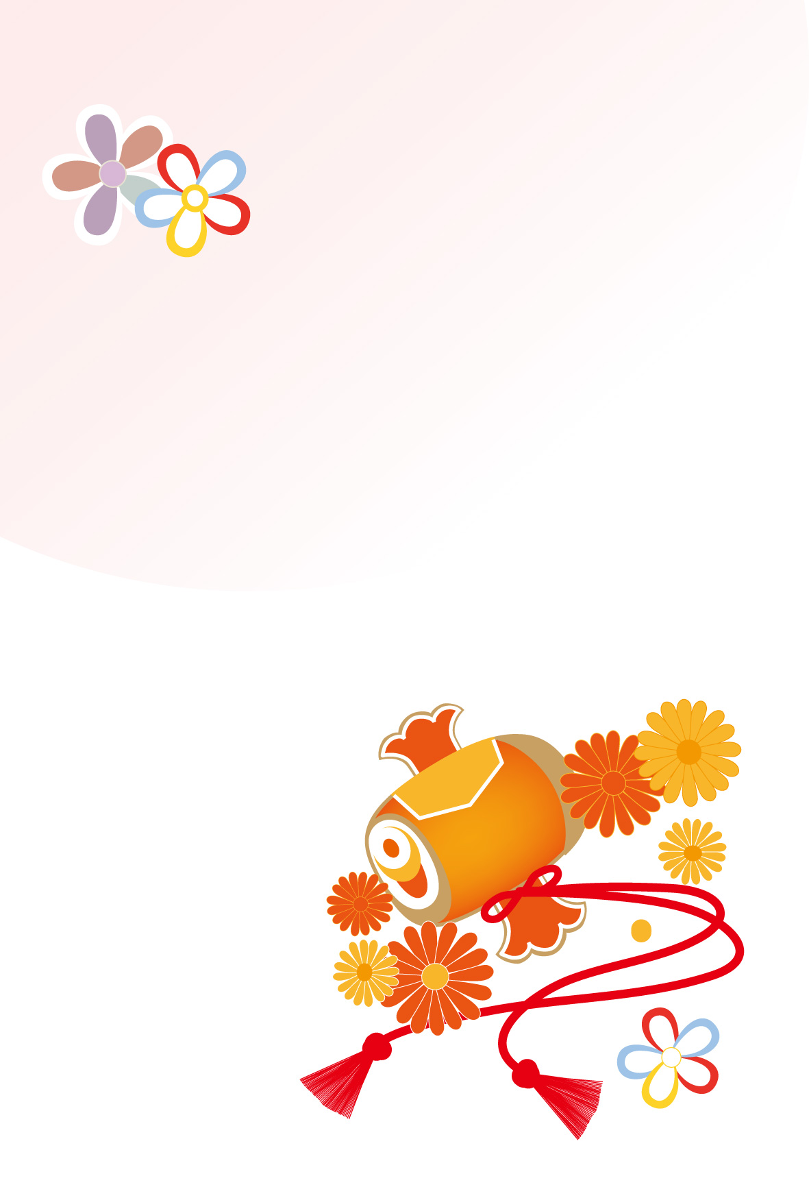 2023年の卯年年賀状素材：縦型 豪華な和柄の花模様とうさぎのイラストがおしゃれな年賀状テンプレート無料の年賀状素材TemplateBox