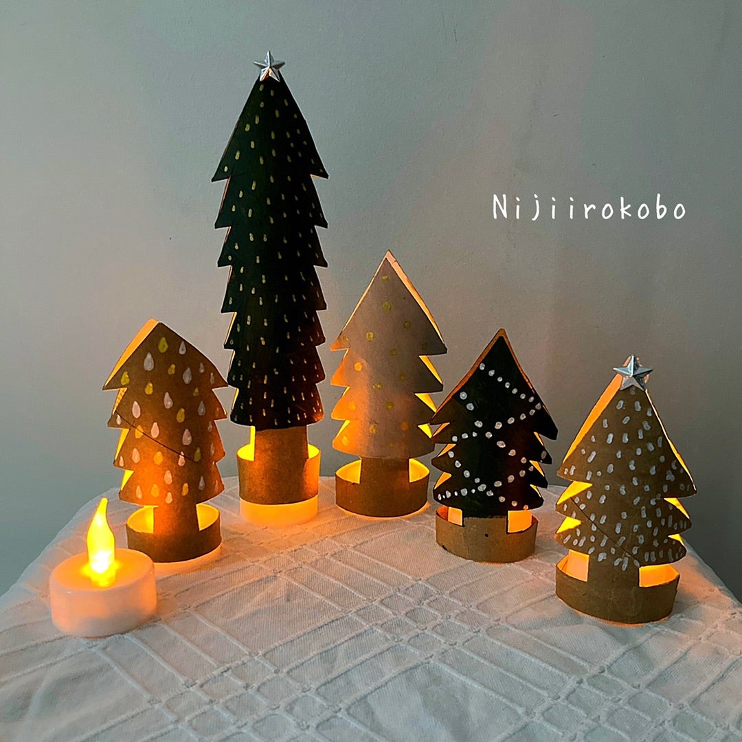 トイレットペーパーの芯でサンタ飾りひぐま家の生活