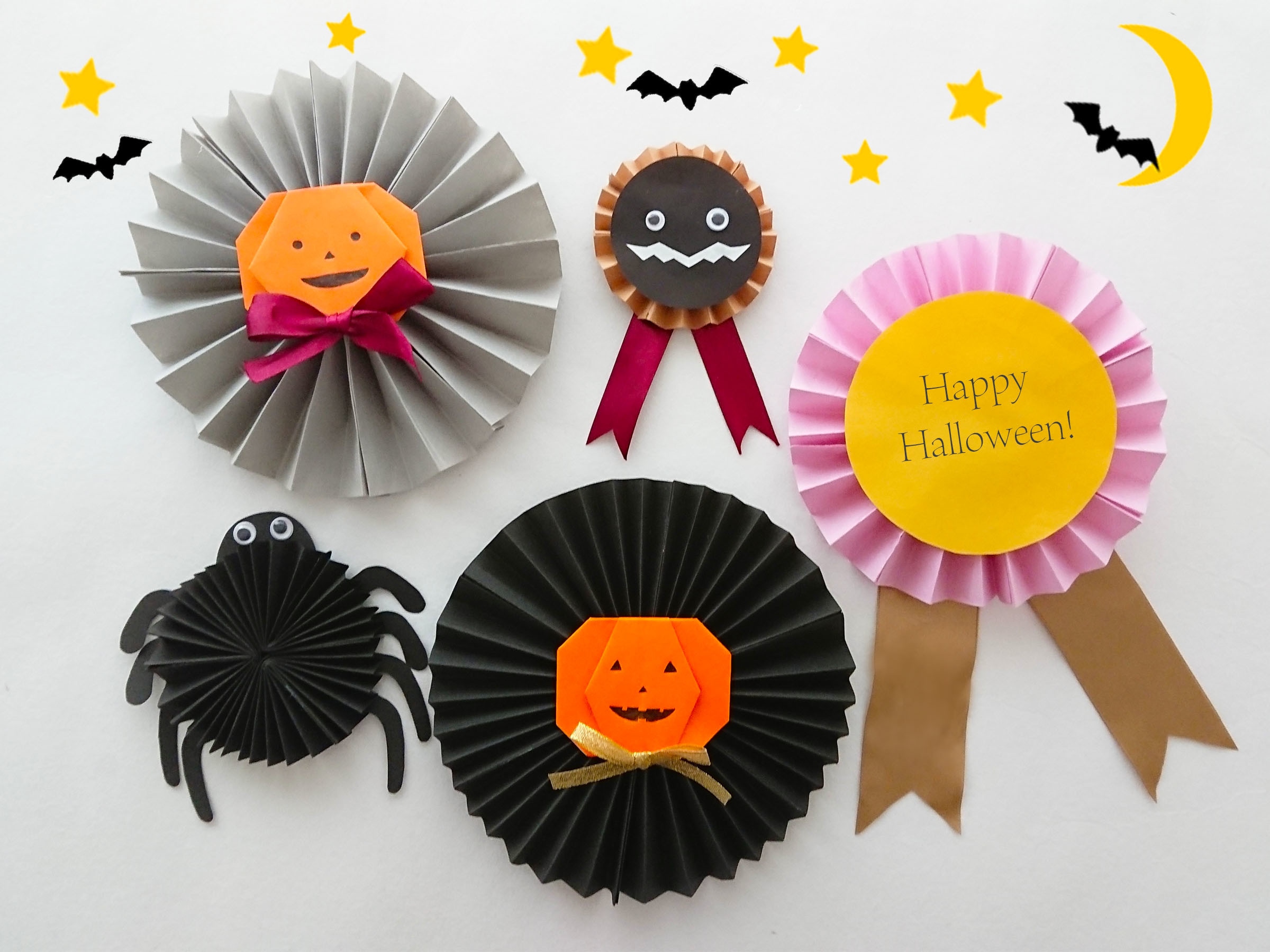 フェルトとトイレットペーパーの芯で作るハロウィン飾り