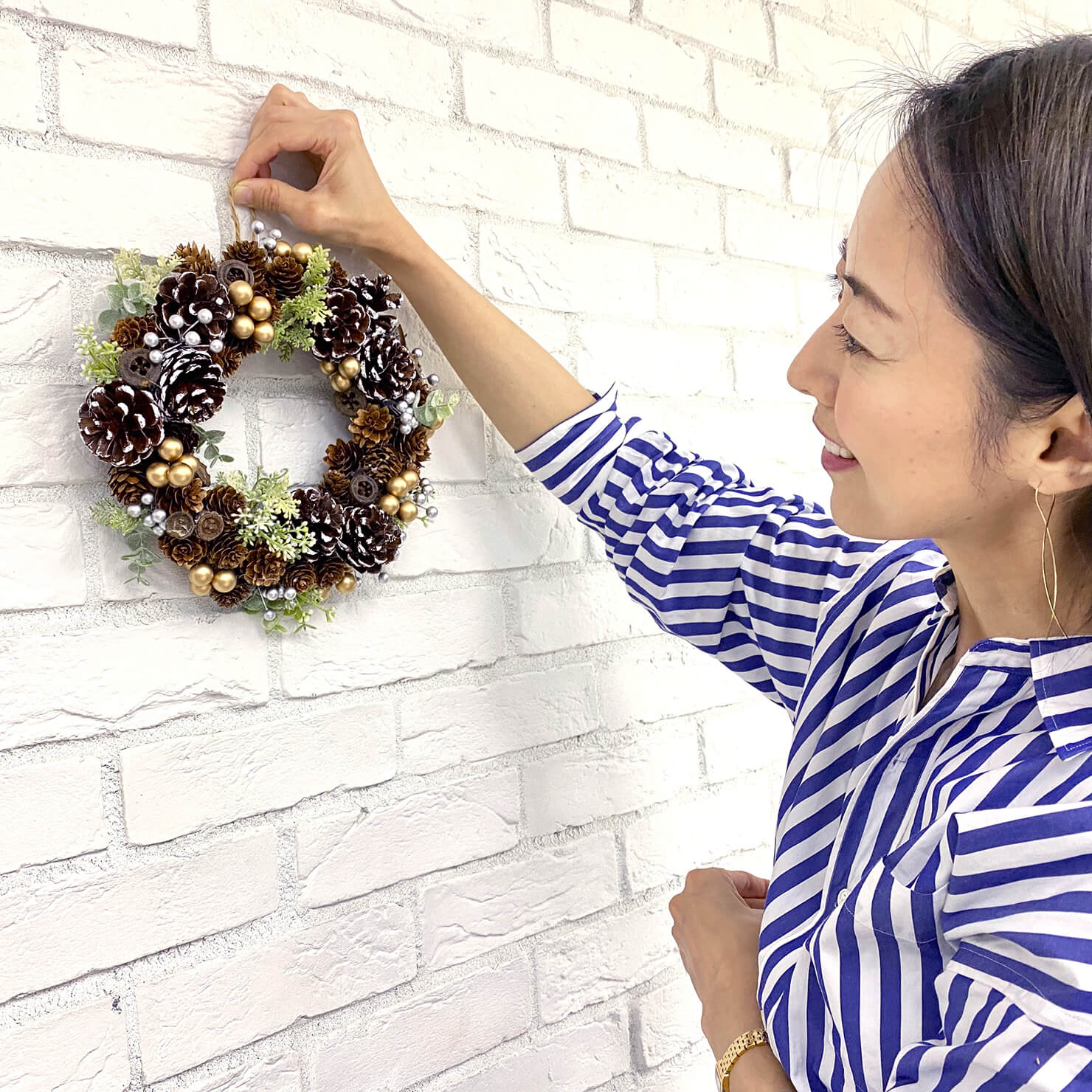 ダイソー クリスマスリースハンドメイドの商品を使ったおしゃれなインテリア実例RoomClip ルームクリップ