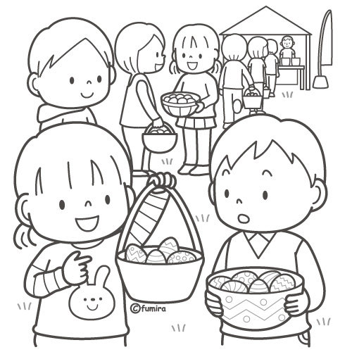 ぬりえ 季節イースターエッグとひよこ 無料ダウンロードOKな塗り絵です ASOPPA！レシピ - あそっぱ