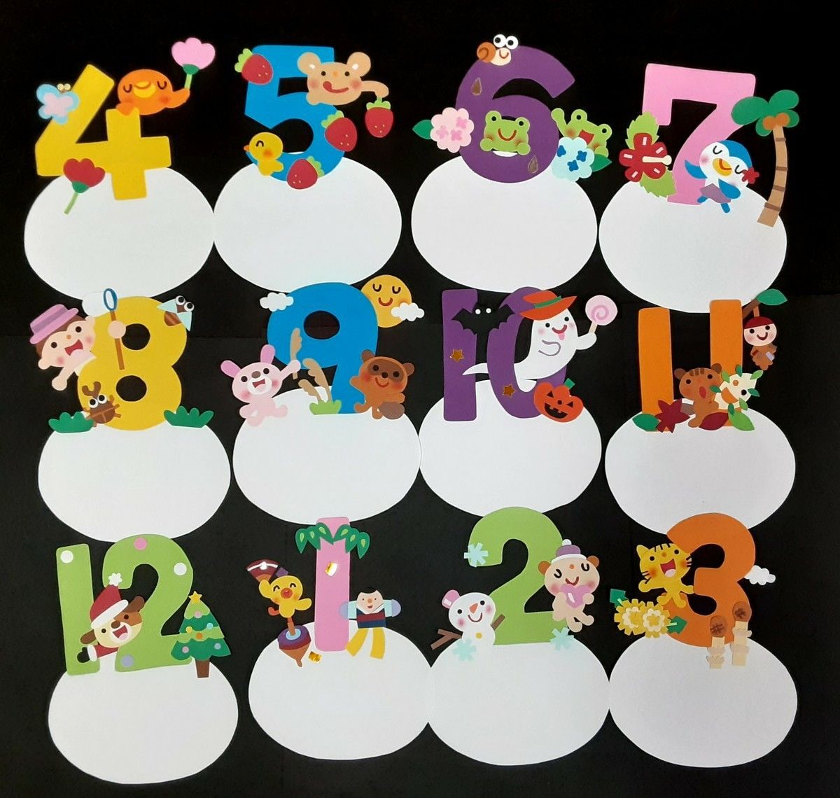 誕生表 壁面飾り 新年度壁面 幼稚園 保育園 あひるのおやこ お誕生表