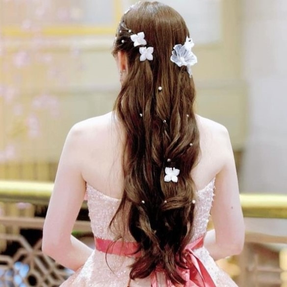 楽天市場 ハーフアップ 結婚式 飾りの通販