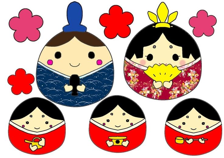 可愛い雛人形の扇形フレーム枠無料フリーイラスト - イラストストック