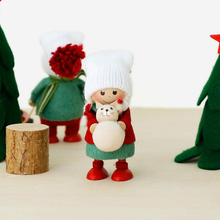 NORDIKA nisse ノルディカ ニッセ クリスマス 木製人形 星を抱えた白い女の子 北欧雑貨