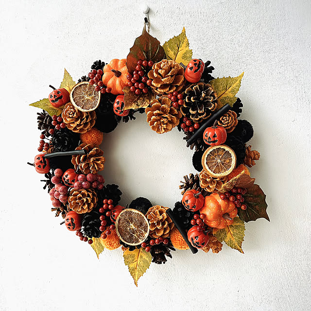 100均で手作り ハロウィンリースの作り方