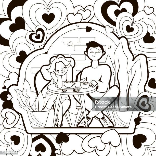 ハート型の箱に入った細かいチョコレート：バレンタインデーのぬり絵 無料