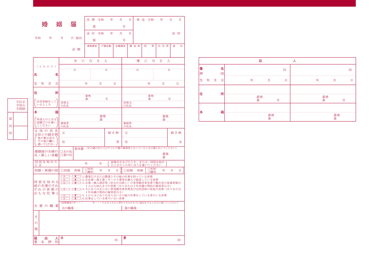 猫と和風の水色婚姻届bizocean ビズオーシャン