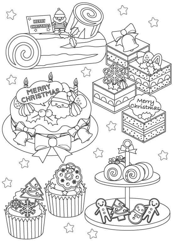 クリスマスリースのぬり絵 無料ダウンロード