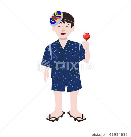 夏祭り屋台のお面イラストのフリー素材イラストイメージ