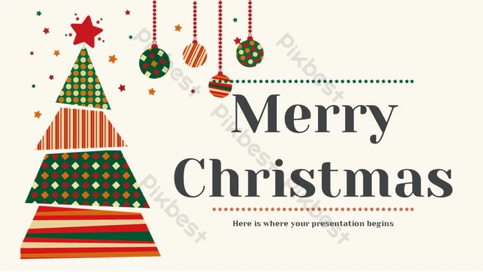 プレゼンテーションのためのクリスマスのPowerPointテンプレートと背景。今すぐダウンロードするPoweredTemplate.com