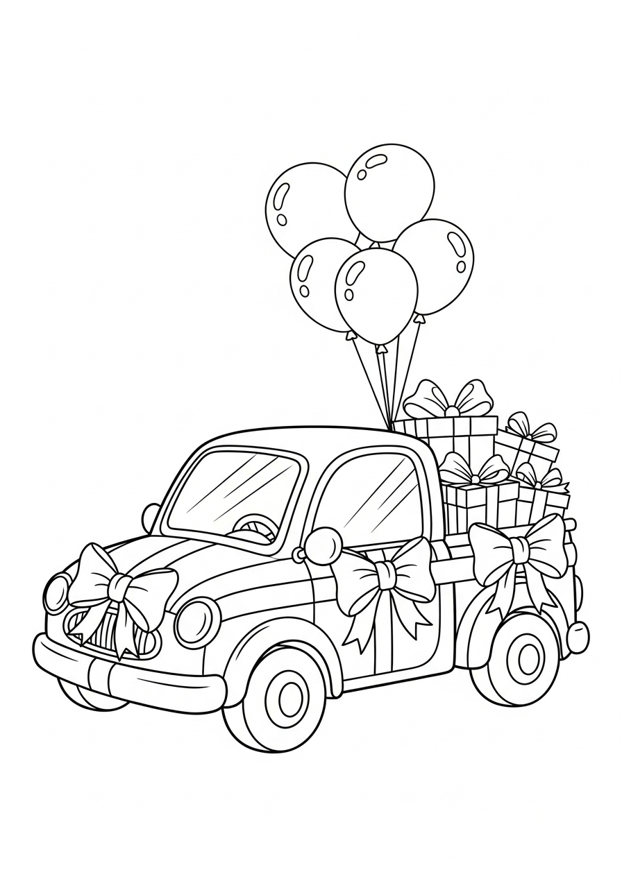 お誕生日おめでとう風船 - 印刷可能ぬりえ無料ダウンロード