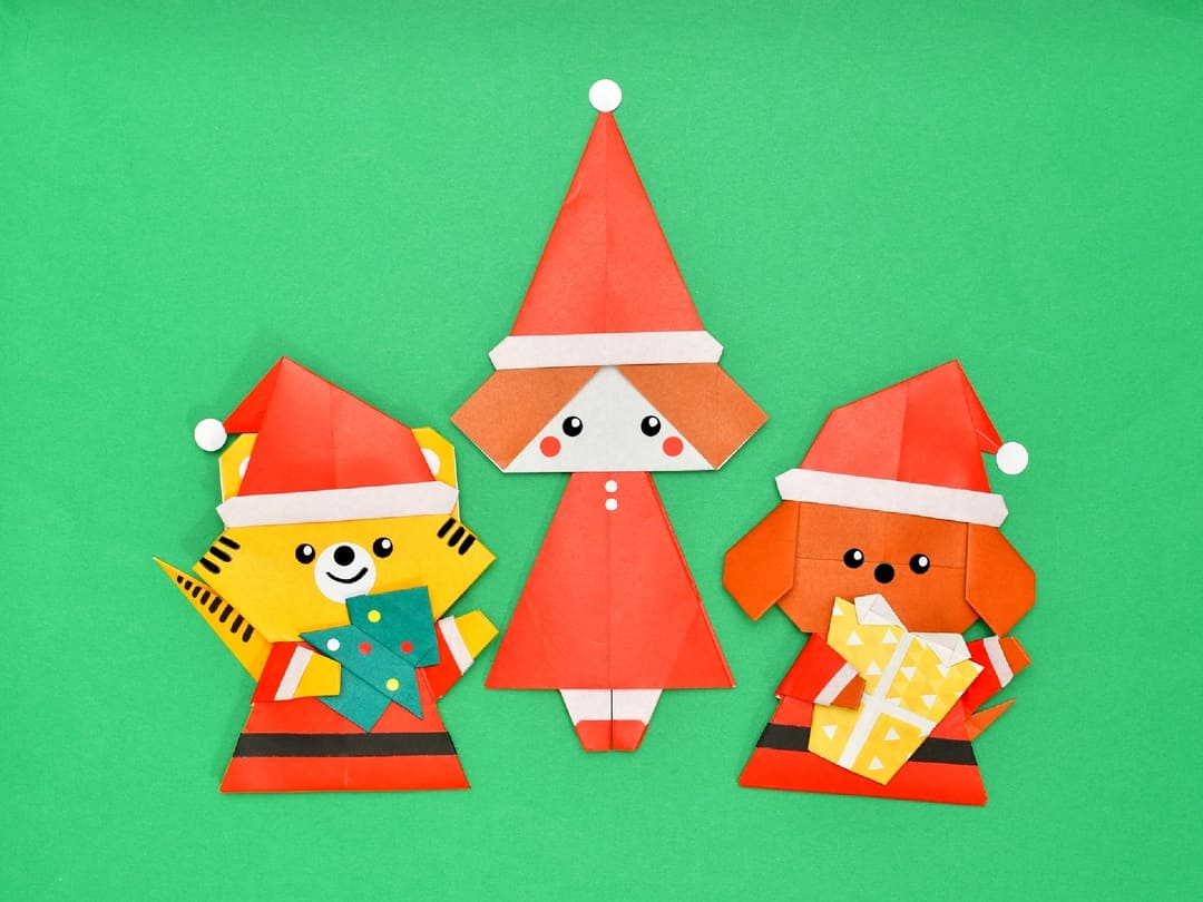 クリスマスの折り紙17選サンタクロース・トナカイ・雪だるま・ツリー飾り 12月 保育士・幼稚園教諭のための情報メディア ほいくis ほいくいず