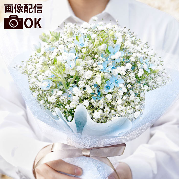 カラーとかすみ草のウエディングブーケ ブートニア付アトリエ biora