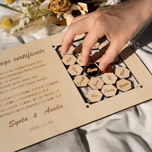 ラインアート似顔絵サンドセレモニー 結婚証明書Celestial Wedding powered by BASE