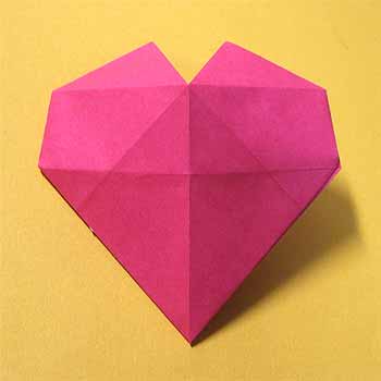 簡単折り紙 立体的なハートの折り方 音声解説あり