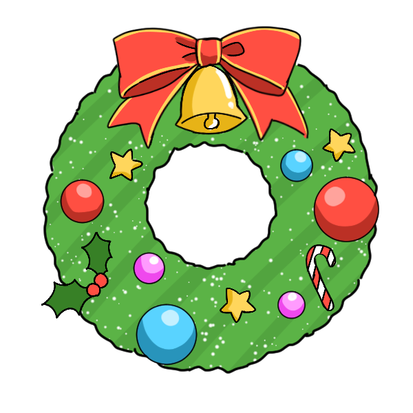 クリスマスカラーの雪だるま：イラスト無料