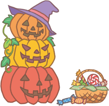 かわいいハロウィンかぼちゃ 透過png：イラスト無料