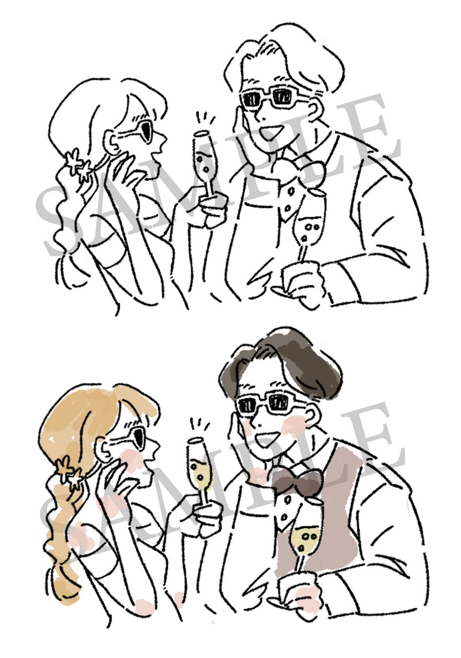 人気の『サングラスイラスト』フリー素材にします！-結婚式DIYがんばらないテンプレート -narunico なるにこ ウェディングプランナ