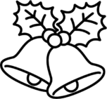 クリスマスベルの靴下イラストのフリー素材イラストイメージ