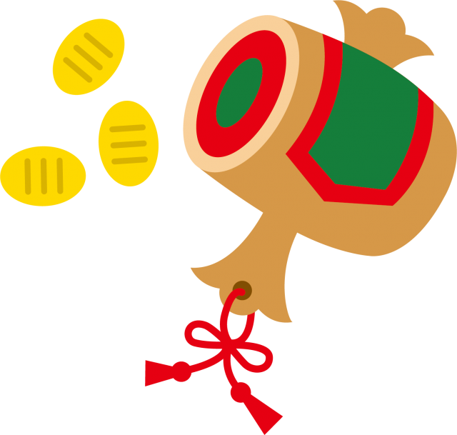 虎の絵入り打ち出の小槌2022年寅年のワンポイント・縁起物・年賀状・虎無料イラスト素材TemplateBox