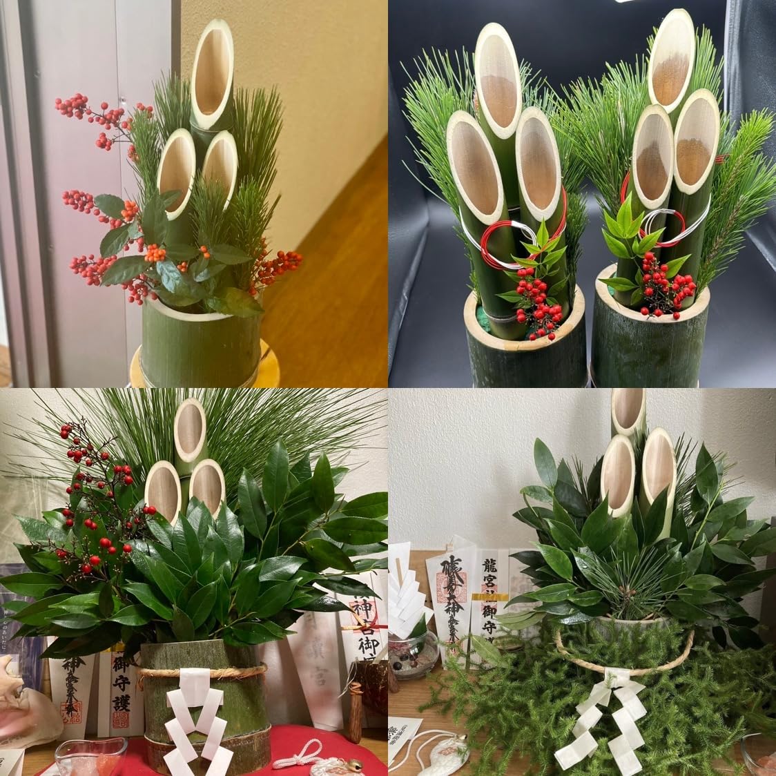 ミニ門松の作り方, 竹と100円ショップの飾りでDIY