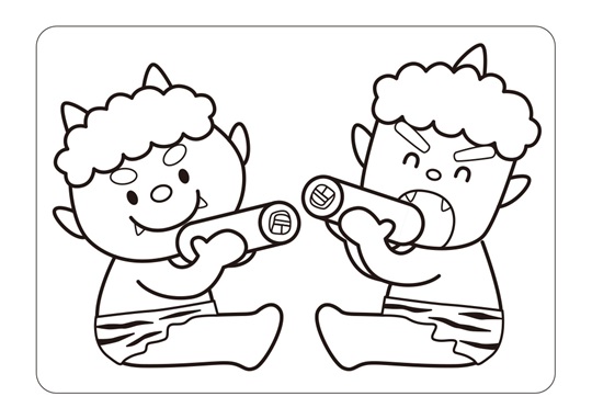 節分のぬりえ 幼児用 3～5歳 無料ダウンロード学習プリント.com