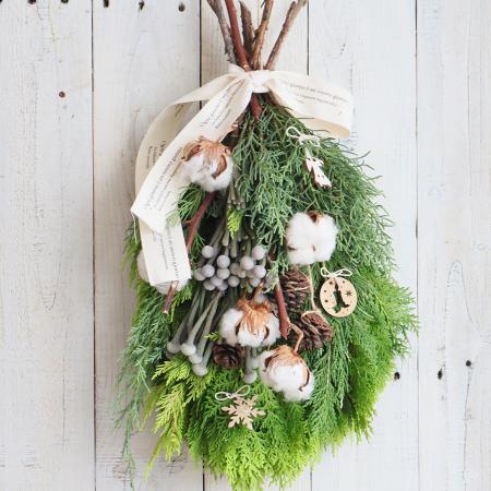 クリスマススワッグ横長スワッグドライフラワー冬