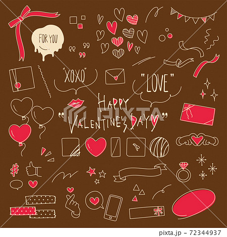 シンプルでかわいいバレンタインデーのイラストセットのイラスト素材82895630- PIXTA