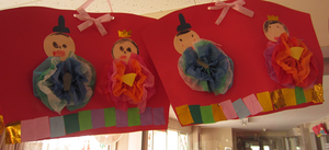 プリンカップと花紙でできる、ふんわりおひな様の作り方 ひな祭り製作ほいくびより