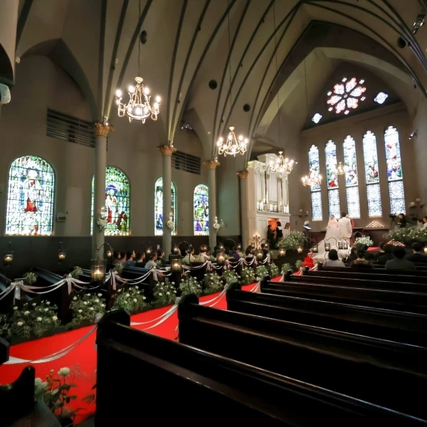 宮の森フランセス教会の結婚式写真トキハナ