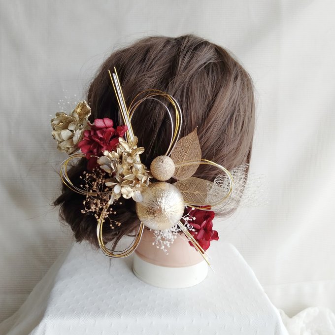 2023成人式に向けて トレンドの「金箔」と「水引」を使ったヘアスタイルをご紹介！＠山梨県甲斐市 甲府市近隣 フォトスタジオフォーレStudioForet