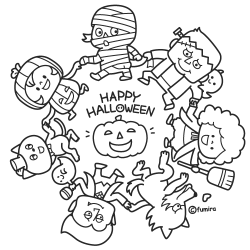 ハロウィンのハローキティ - 印刷可能ぬりえ無料ダウンロード