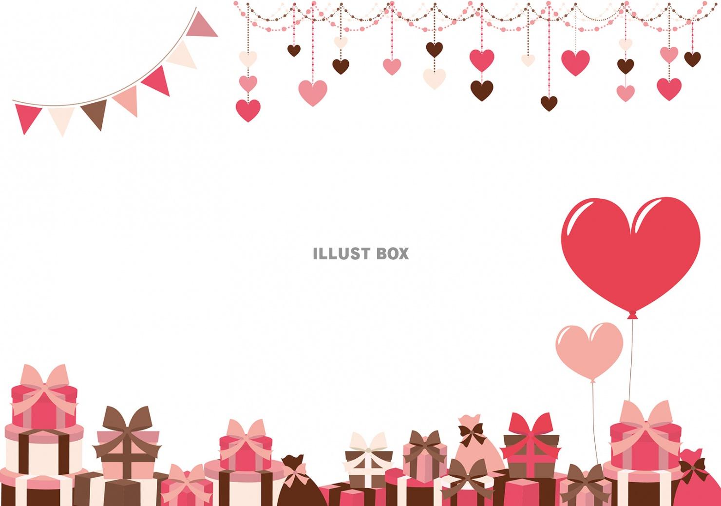 ハートとチョコレートのバレンタインフレーム・バレンタインデーのお知らせにフレーム 飾り枠 Decome