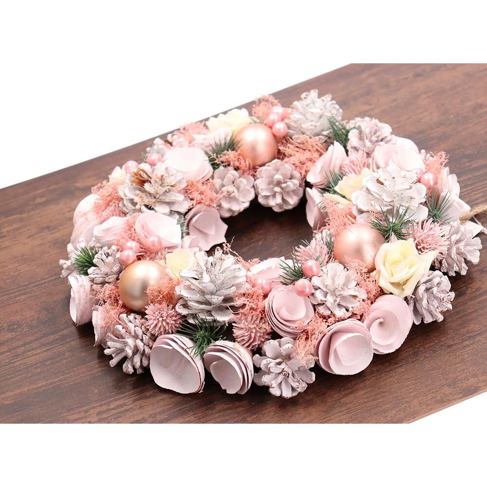 A014588クリスマスリース クリスマス花輪 ドアリース 壁飾り 人工造花 デラックスリース 2024 ホワイトクリスマスリース 27cm 大きめ造花 白 クリスマス飾り 壁掛けインテリア ハンドメイド雑貨 玄関リース花三喜. Hanasanki