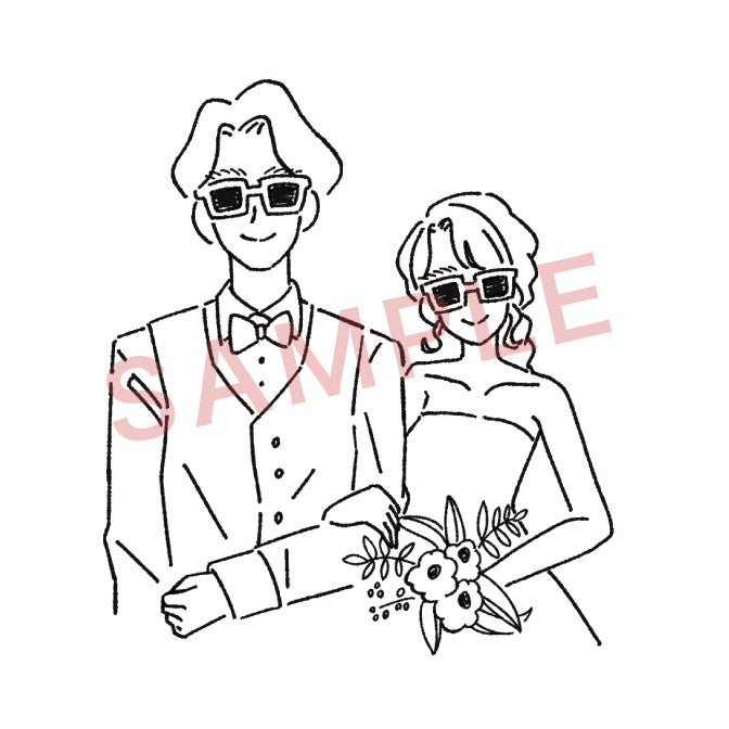 おしゃれ結婚・歩み寄るふたりイラスト・フリー素材なら「シンテリ」