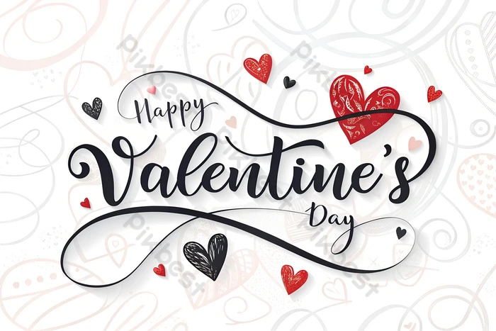 バレンタインデーロゴマーク 筆記体 ハッピーバレンタイン 2.14 グラフィック素材169661060- イメージマート