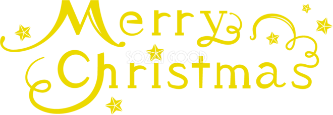 Merry X'mas ロゴ：イラスト無料