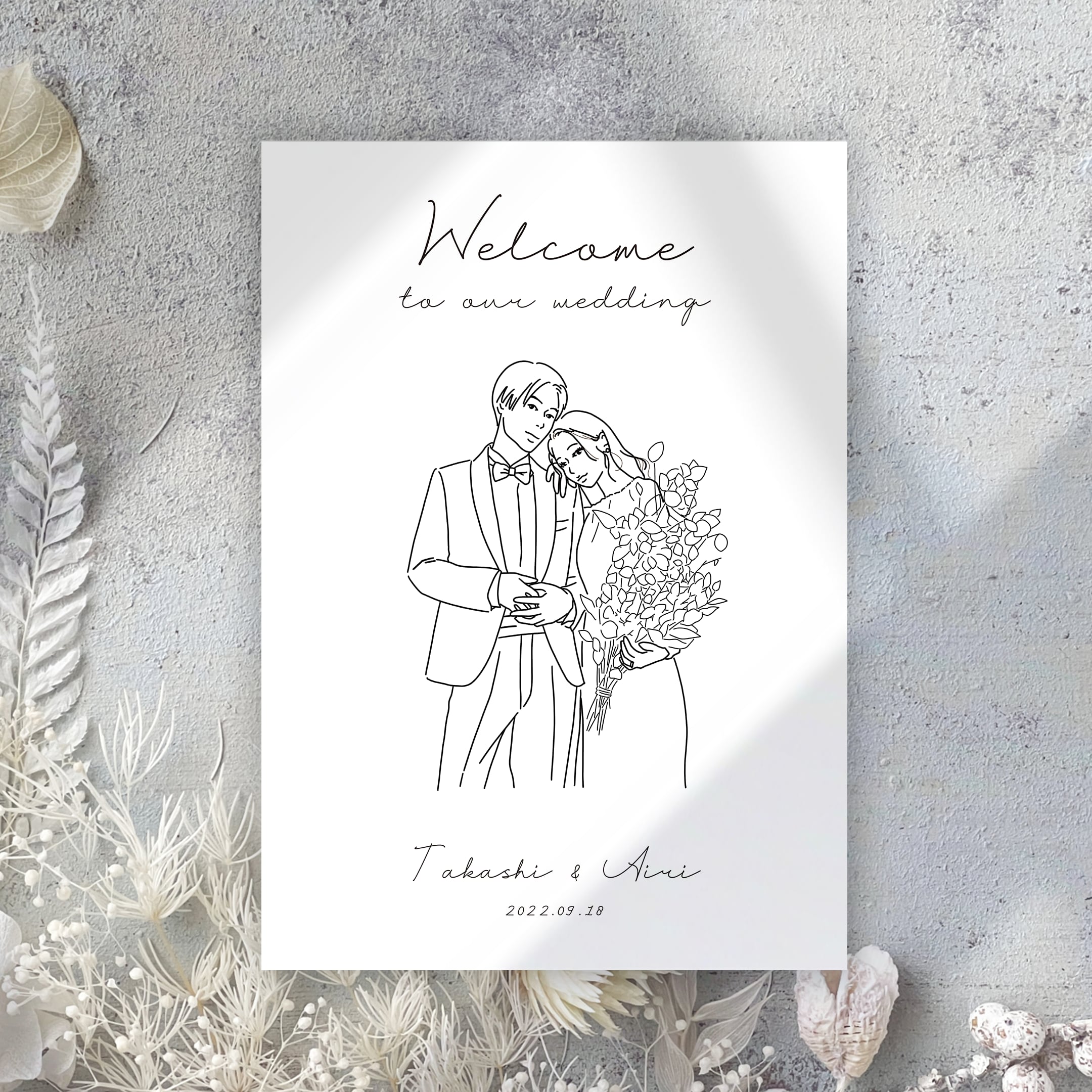 ゆるっとかわいい◎黒板にチョークアート手描きします 結婚式のウェルカムボードやお店の看板などに♪ココナラ