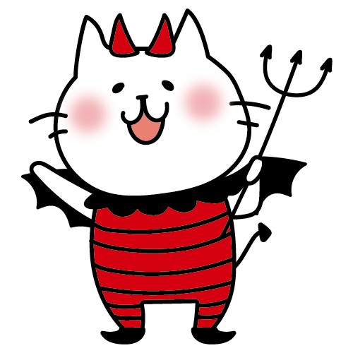 ハロウィンカボチャと黒猫シルエットイラストのフリー素材イラストイメージ