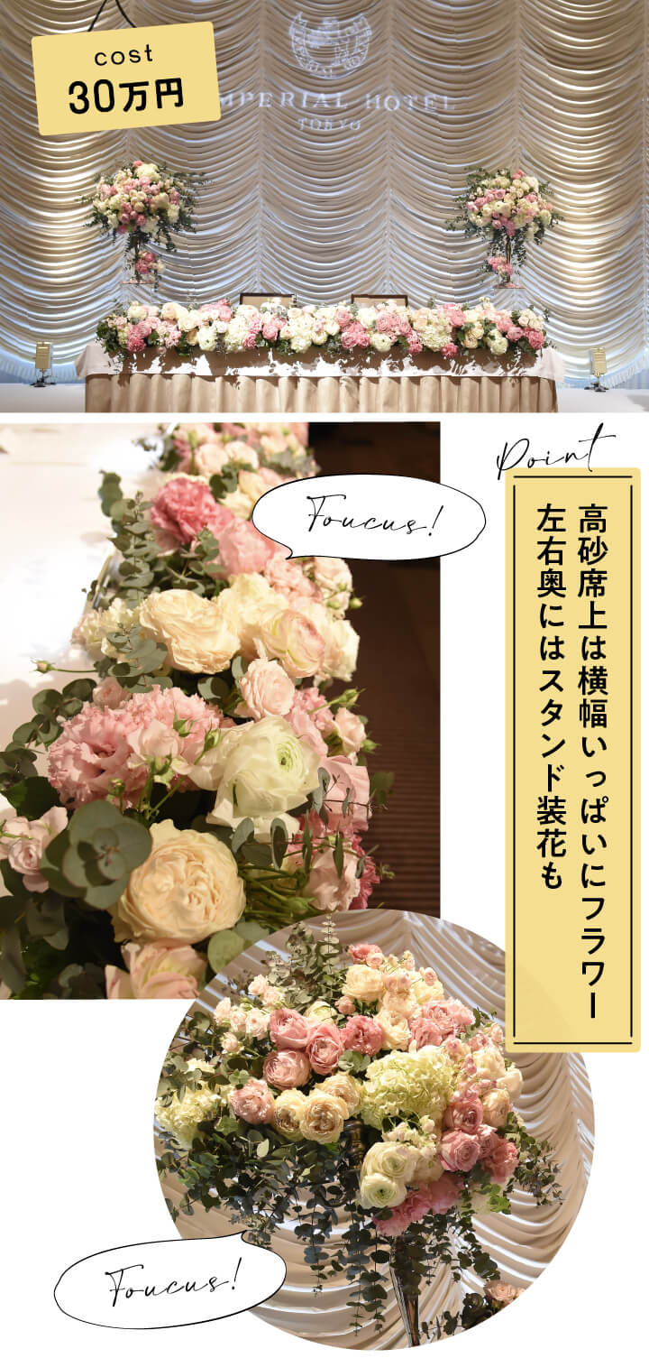 披露宴のメインテーブル 高砂席 飾り方！装花なしでもかわいい花嫁ノート