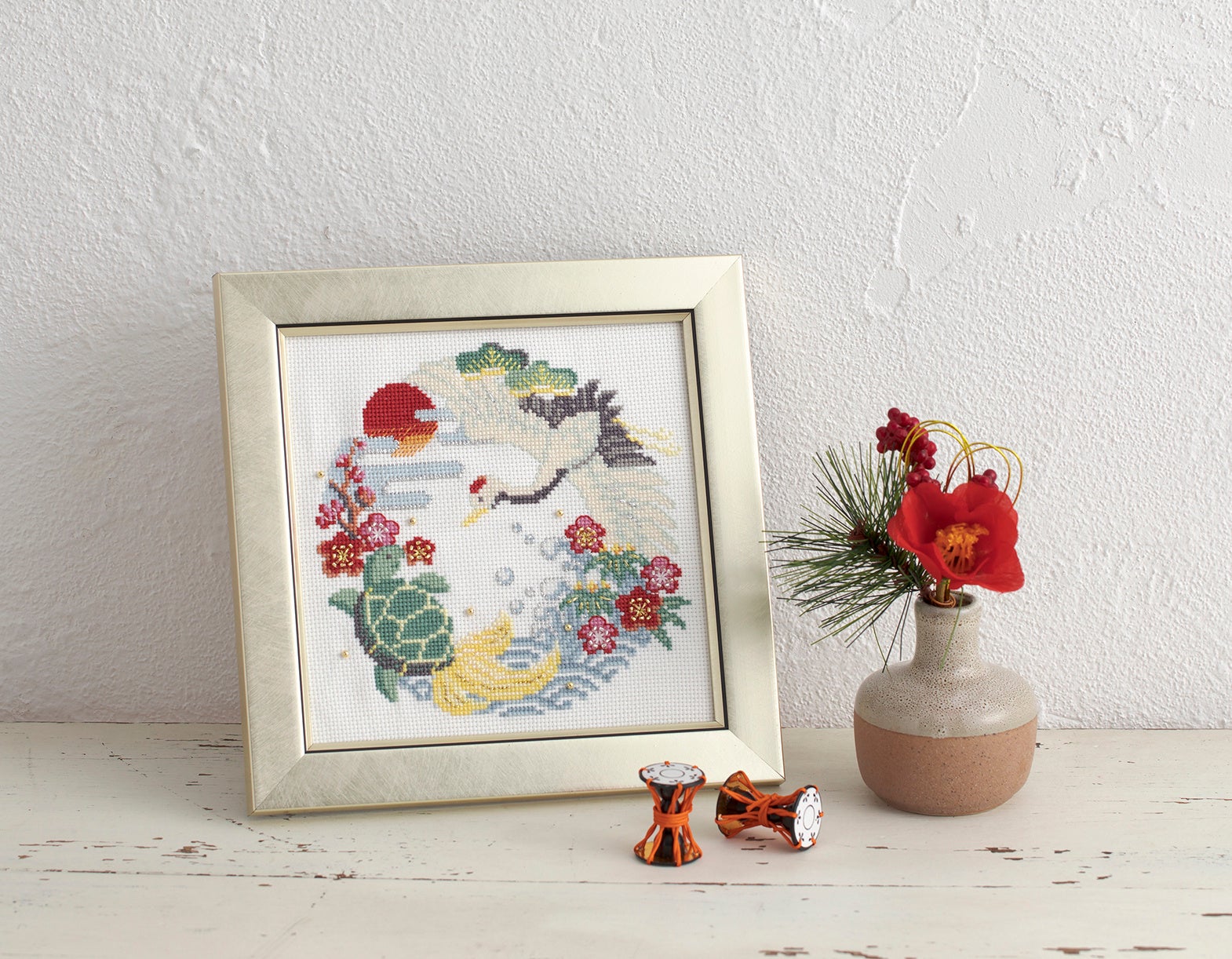 刺しゅうキット 『きらめく日本の季節 お正月の縁起物 522406』 LECIEN ルシアン cosmo コスモ 手芸,刺繍 刺しゅう ,ルシアン, キット,クロスステッチ ホビー材料の通販「ユザワヤ公式ネットショップ」