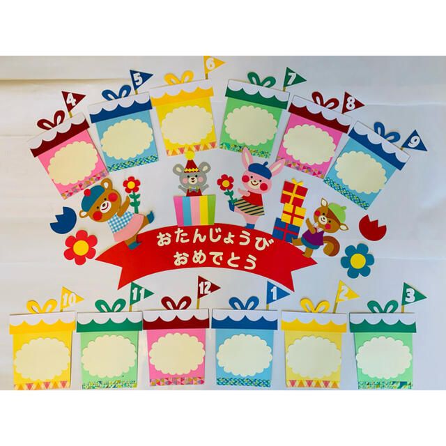 見本 誕生日表 誕生日 壁面 壁面飾り 保育 ※受注後14日以内