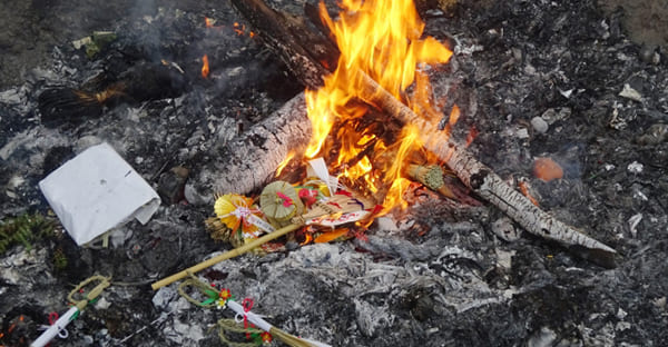 お餅つき・どんど焼き下牧こども園