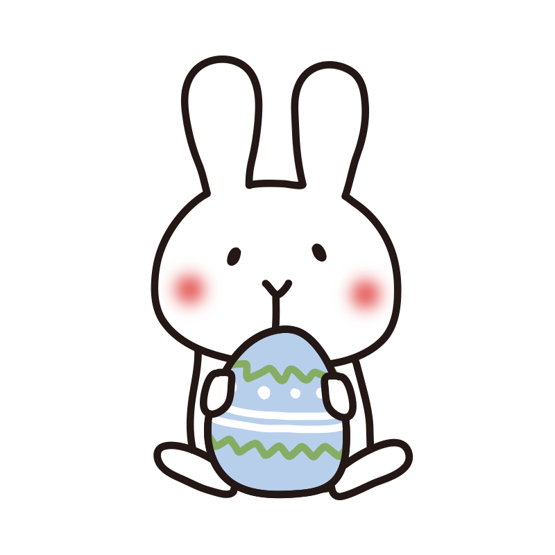 イースターエッグとラビットの点線の罫線イラスト無料の線・ライン素材 飾り罫線イラスト.com