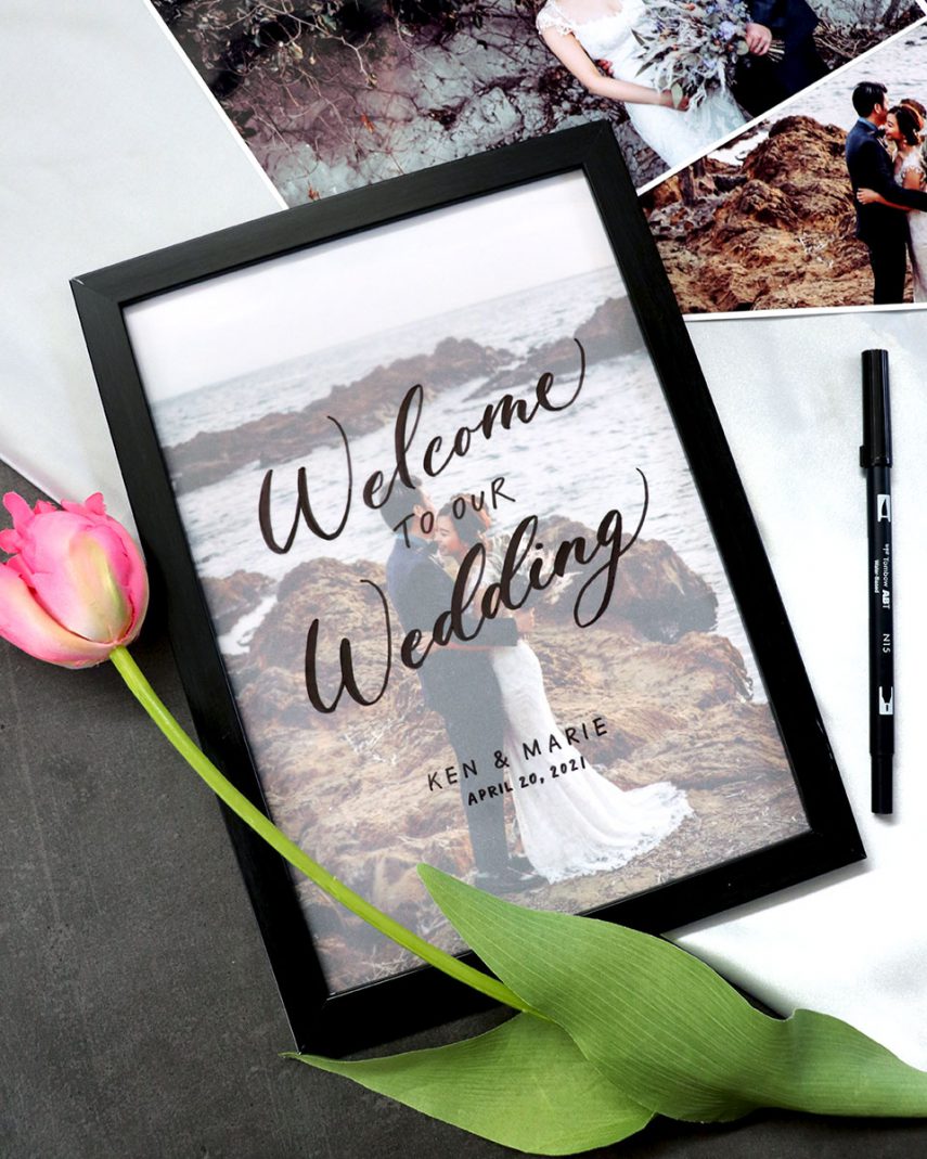 ハンドレタリングでウェルカムボードを手作りなぞるだけの簡単DIY 無料テンプレート TOMBOW FUN ART STUDIO トンボ鉛筆