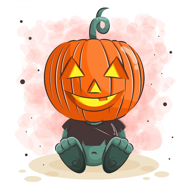 ハロウィーンのかわいいコウモリ カボチャの小さなモンスターイラスト画像とPSDフリー素材透過の無料ダウンロード - Pngtree