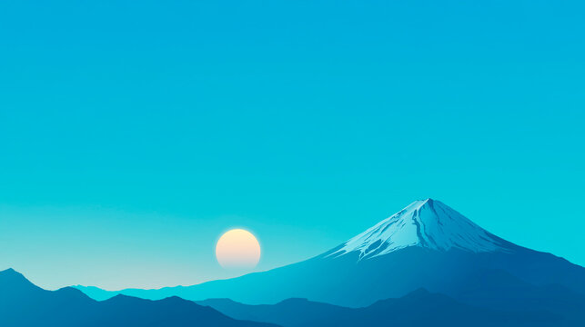 富士お正月カード風景の背景のイラスト素材・ベクター Image 64588556