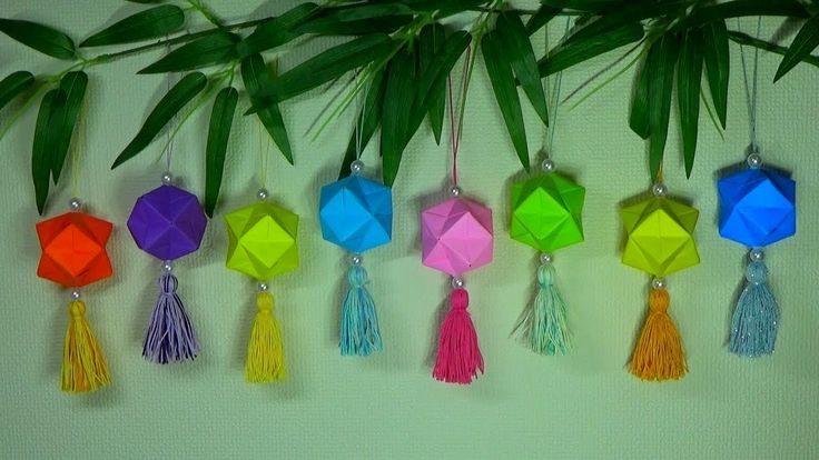 かんたんおりがみ七夕飾り星スター 折り紙飾り折り方作り方origami